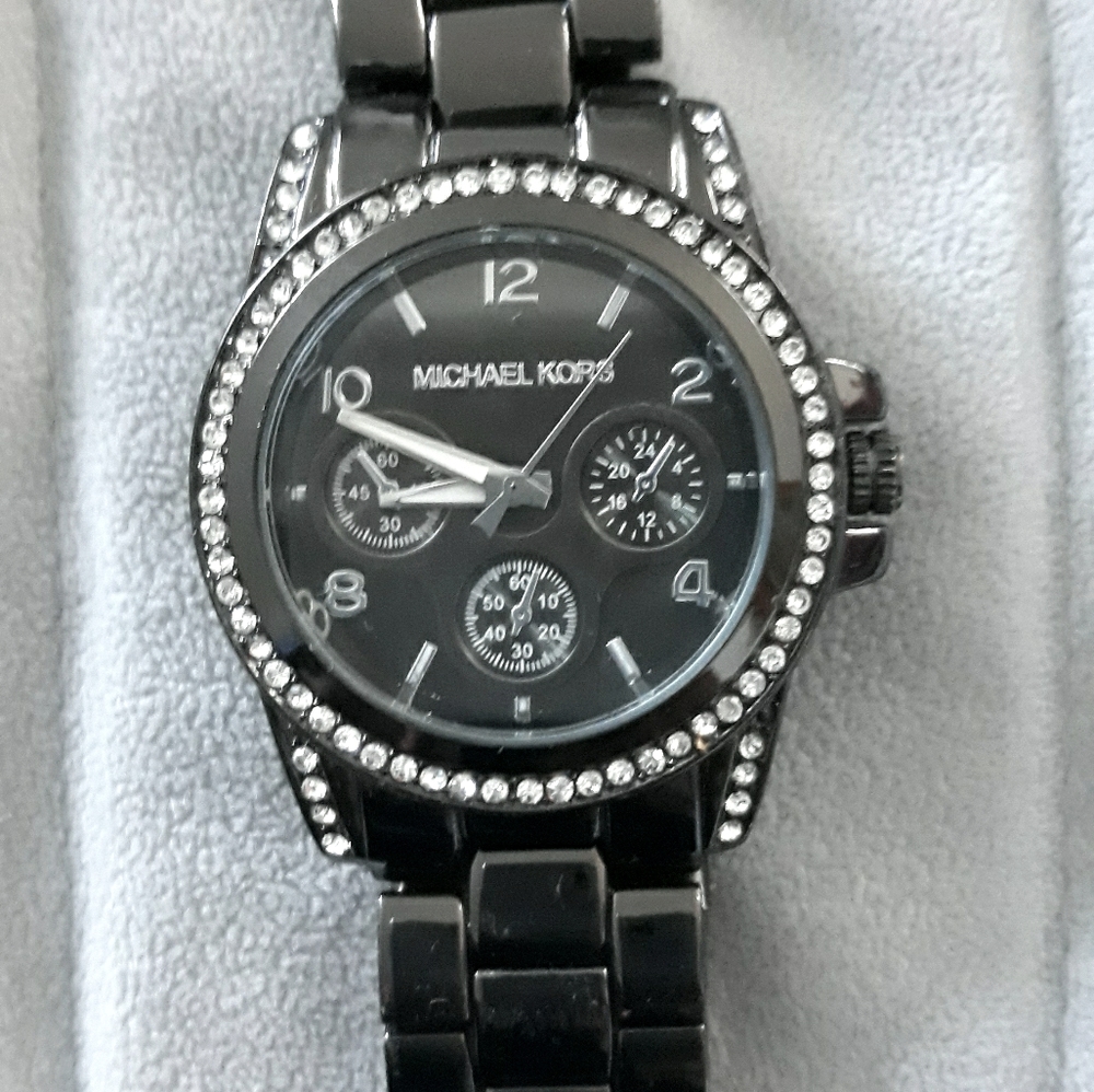 Designer Style Chrome Black Watch
